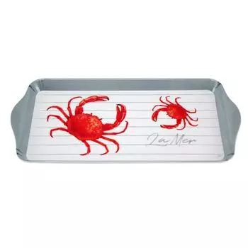 Les Trsors De Lily [R6534] - Лоток для торта из меламина La Mer красно-серый (краб) - 30x15см