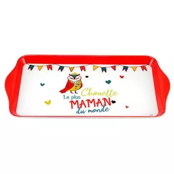 Les Trsors De Lily [R6566] - Лоток для торта из меламина Maman оранжево-белый (самая милая мама в мире) - 30x15см
