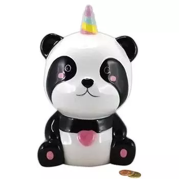 Les Trsors De Lily [R6589] - Дизайнерская копилка Panda Unicorn белый черный - 16x10x9 см