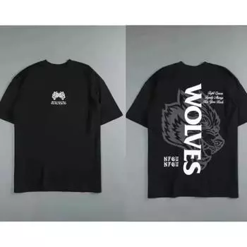 Летние футболки Darc Sport Wolves Оверсайз Бодибилдинг Спортзал Мужская одежда Графический топ с коротким рукавом Fugees Футболка Darcsport M чёрный