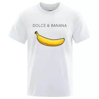 Летние футболки из чистого хлопка Футболка с принтом Dolce & Banana Футболка унисекс Топы большого размера Уличная одежда унисекс Футболки с короткими рукавами 2XL