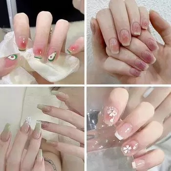 Летние милые прохладные наклейки для дизайна ногтей Ins-Style - съемные элементы для ногтей Blur [Glue Type] чистый/желание