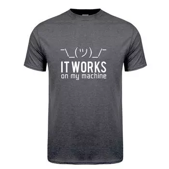 Летние мужские футболки забавные футболки с надписью «It Works on My Machine» футболка мужская хлопковая футболка с коротким рукавом программист футболки OZ-148 S