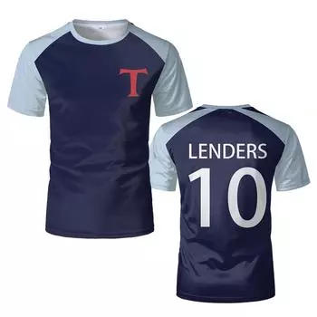 Летние мужские рубашки Lenders, рубашки размера 10, футболка Tsubasa Captain, детские и взрослые футболки Atton с коротким рукавом для мальчиков L