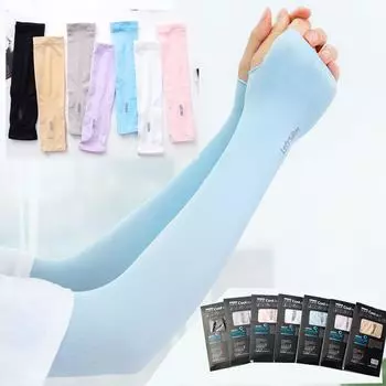 Летние перчатки с защитой от ультрафиолета: Рукава Cool Ice Silk для вождения на открытом воздухе, защита для рук унисекс Box