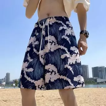 Летние шорты Lose Zu Hause Cartoon Bedruckte Strandhose XXXXXL