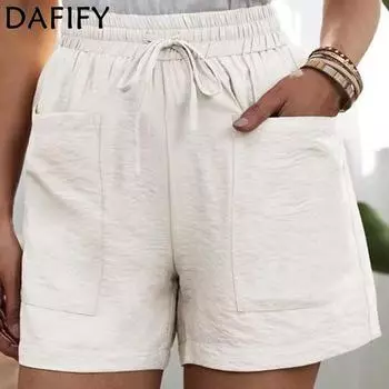 DAFIFY женские модные летние повседневные шорты с однотонным принтом и высокой талией S