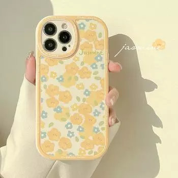 Летний противоударный чехол в стиле ретро с милыми желтыми цветами для Iphone14 13 11 12 Pro Max Xs Xr 7 8 Plus, милый чехол с мультяшным рисунком for iPhone 11 Pro