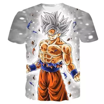 Летняя детская футболка с аниме Dragon Ball Wukong, летняя модная повседневная футболка, одежда для мальчиков и девочек, футболка с коротким рукавом 100 cm