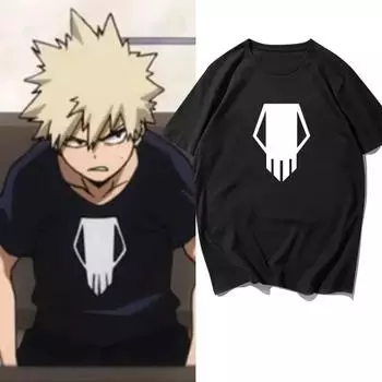 Летняя футболка с принтом My Hero Academia Bakugo Katsuki, модная футболка унисекс для женщин, высококачественная свободная футболка, повседневная S