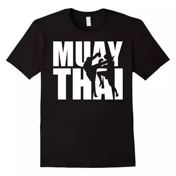 Летняя крутая футболка Муай Тай Бойцы Хлопковая футболка Мужская футболка с короткими рукавами Футболки S чёрный
