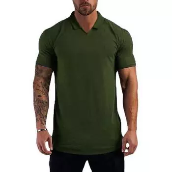 Летняя модная дышащая рубашка поло из чистого хлопка Do The Work Muscleguys, облегающая посадка, однотонная рубашка поло с отложным воротником для бодибилдинга и фитнеса, 5 цветов M серый