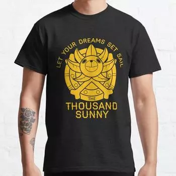 Летняя мужская мода повседневные футболки с коротким рукавом Thousand Sunny Black, футболки больших размеров S синий