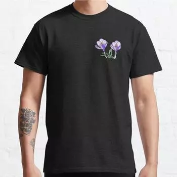 Летняя мужская мода повседневные футболки с короткими рукавами Blooming Crocus Duo черные футболки большого размера S синий