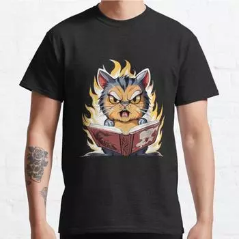 Летняя мужская мода повседневные футболки с короткими рукавами Angry Kitten черные футболки больших размеров S синий