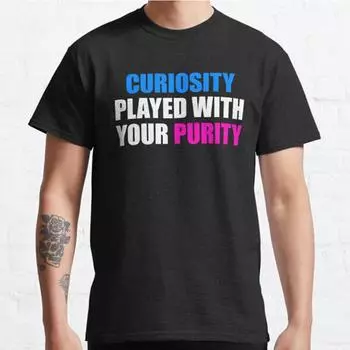 Летняя мужская мода повседневные рубашки с короткими рукавами Curiosity Played with Purity Bold Black Tees Oversize футболки S синий