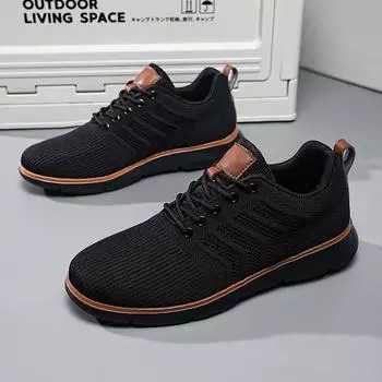 Летняя мужская обувь Fly-Woven Breathable Mesh Дышащая повседневная обувь Спортивная обувь большого размера для спорта и отдыха 39 бежевый