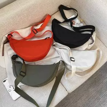 Летняя простая сумка для пельменей Foreign Air Network Красная сумка через плечо Trend Nylon Корейская версия Повседневная сумка через плечо чёрный