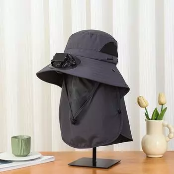 Летняя шляпа с вентилятором, кепка с USB-зарядкой, мужская взрослая уличная солнцезащитная кепка, кепка с козырьком для сельской работы One Size бежевый