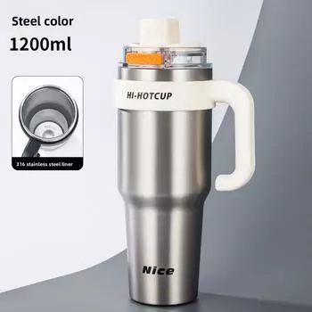 Letter Gradient Color Printed Large Capacity Stainless Steel Cup Insulated Steel Solid