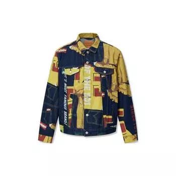 Levis SS23 Граффити Лоскутная Джинсовая Куртка Мужская Верхняя Одежда Разноцветный 72334-0689