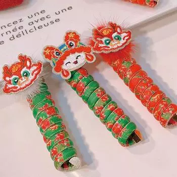 Лев Dongbei Цветок Кольцо Для Волос Цветок Новогодние резинки для волос Элегантный Дракон Резинка Новый Год