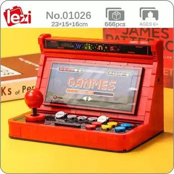 Lezi 01026 Настольная аркадная игровая консоль, модель машины для отдыха, мини-конструкторы DIY, строительные игрушки для детей без коробки