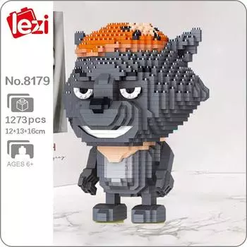 Lezi 8179 King Stupid Wolf Smart Sheep Cartoon Animal Monster Pet 3D Mini Diamond Blocks Кирпичи Строительная игрушка для детей без коробки
