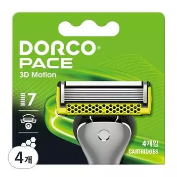 Лезвия для бритвы Dorco Face 3D Motion 7-слойные, 4 упаковки, 4 шт., корейские лезвия для бритвы