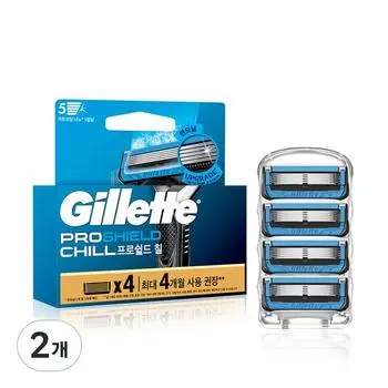Лезвия для бритвы Gillette 2024 ProShield Chill, 4 шт. в упаковке, 2 шт., корейское лезвие для бритвы