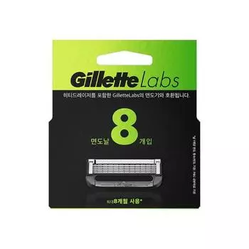Лезвия для бритвы Gillette Labs, упаковка из 8 штук, 1 упаковка, корейское лезвие для бритвы