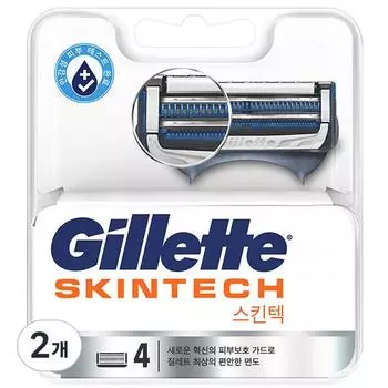 Лезвия для ручной бритвы Gillette Skintech, 4 упаковки, 2 шт., корейские лезвия для бритвы