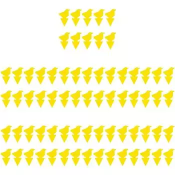 LF# 10pcs Fruit Fly Trap Non-Toxic Dual-Sided Yellow Sticky Fly Traps (Birds)