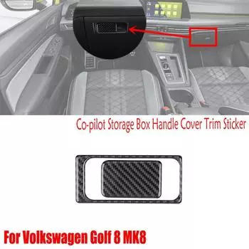 LHD для Volkswagen Golf 8 VW Mk8 из настоящего углеродного волокна, детали интерьера автомобиля, коробка для хранения второго пилота, ручка, накладка Left Hand Drive