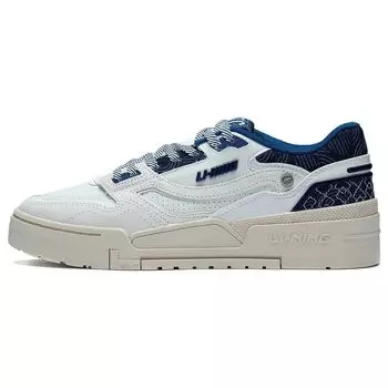 Li Ning 001 Btc Prm прочные дышащие низкие кроссовки для скейтбординга мужские белые синие AGCT003-1 40
