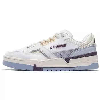 Li Ning 001 BTC SP Повседневные низкие кроссовки Женские кроссовки Белый Фиолетовый AZGS092-1 36