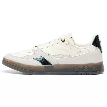 Li-Ning 1990 Casual Retro Slip-Resistant Shock-Absorbing Durable Lightweight Low-Top Skate Shoes Men Sneakers Light-Antique-Yellow ALFR097-3 41
