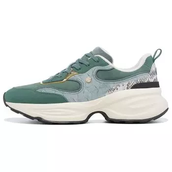 Li-Ning 1990 Cloud Dress Non-Slip Wear-Resistant Shock Absorbing Increased Height Low-Top Dad Shoes Men sneaker Green ALJT055-1 42