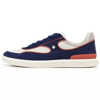 Li-Ning 1990 Cloud Dress Non-Slip Wear-Resistant Low-Top Skate Shoes Men Sneakers Blue Yellow ALHT061-4 40