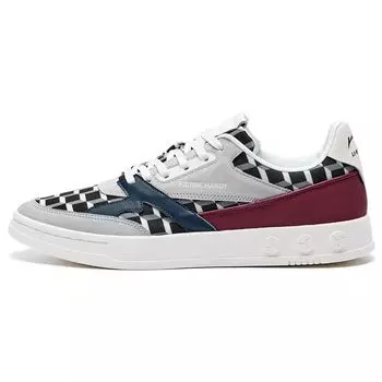 Li-Ning 1990 Fabric Leather Comfortable Casual Slip-Resistant Wear-Resistant Lightweight Low-Top Skate Shoes Men Sneakers Blue Red Gray ALFR199-2 43