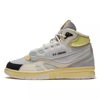 Li Ning 937 Deluxe Hi SP синтетическая кожа TPU модная повседневная одежда прочные легкие высокие кроссовки для скейтбординга мужские кроссовки серые AGBR097-1 42