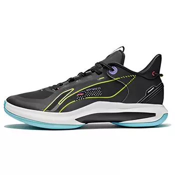 Li-Ning Амортизирующие нескользящие прочные низкие баскетбольные кроссовки мужские кроссовки черные ABPR069-8 43