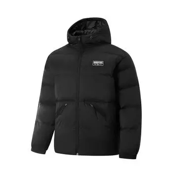 Li Ning Anti-Five Series однотонная куртка-пуховик с капюшоном на молнии, удобная, дышащая, универсальная, мужская верхняя одежда, черный цвет AYMU481-4 2XL