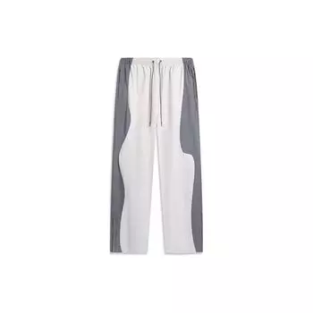 Li Ning Anti-Five Seven City Collaboration Changan Youth Color Block Straight Loose Knit Sports Брюки мужские брюки Shadow-Gray Moonlight-Gray AYKT803-1 2XL