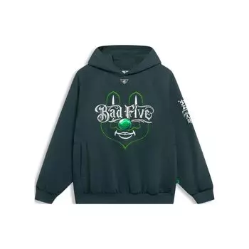 Li-Ning Anti-Wu Series пуловер с буквенным принтом, свитшот с длинными рукавами, мужские топы, чесночно-зеленый AWDSJ09-2 L