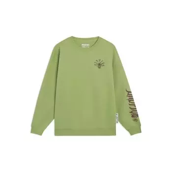 Li-Ning Серия Anti-Wu, однотонный пуловер с круглым вырезом, топы унисекс, мохово-зеленый AWDT087-7 L