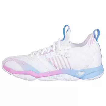 Li Ning Attack 4 Модные универсальные нескользящие дышащие низкие кроссовки для бадминтона унисекс кроссовки белые розовые AYZU009-2 40