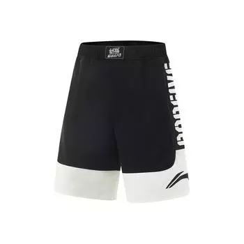 Li Ning Bad Five Цветной Блок Буквы Средняя Посадка Дышащие Универсальные Прямые Баскетбольные Шорты Мужские шорты Черный Молочный AAPV021-1 M