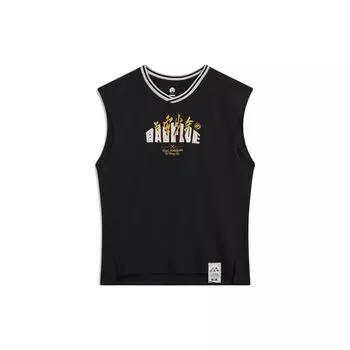 Li Ning Bad Five Seven City Collaboration Changan Youth Letter Print Loose Basketball Vest Men Vests Black AVST127-4 M
