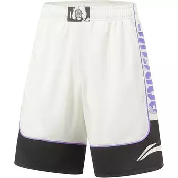 Li-Ning Badfive Color Block Letter Sports Дышащие быстросохнущие повседневные шорты Мужские шорты Off-White Obsidian-Gray AAPU021-1 M